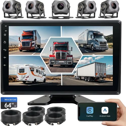 Seventour 5-Channel 1080P Backup Camera with 10.2 inch Monitor