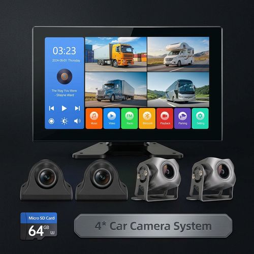 Seventour 4-Channel 1080P Backup Camera with 10.2 inch Screen