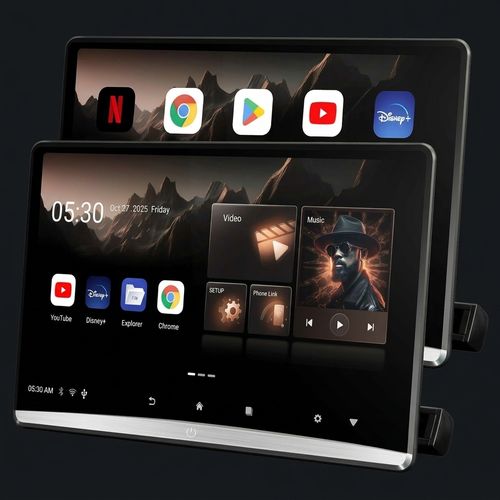 Seventour 12.4 inch Dual Android 11 Headrest Monitors Pair