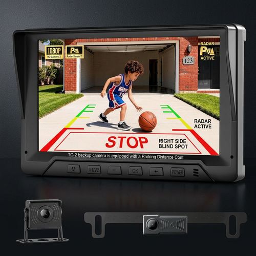 Seventour TC-2 1080P Backup Camera with Dual Lens and PDC Sensors