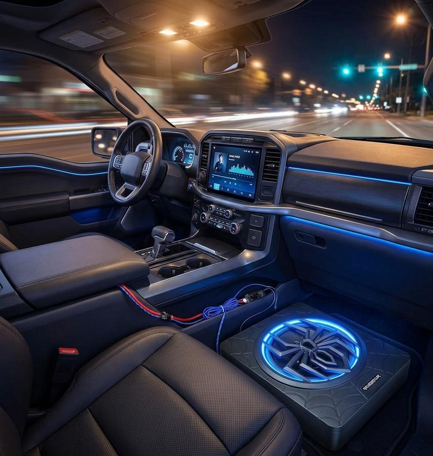 Phone showing EQ tuning app with Seventour DSP